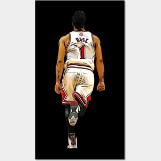 Derrick Rose #1 Winning shot running Posters and Art
